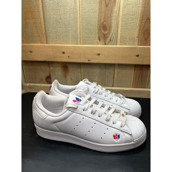 Adidas Superstar Pure Mens Sneakers White With Multicolor Logo Size 7 - Picture 1 of 9